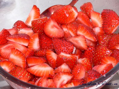 Strawberries soaking