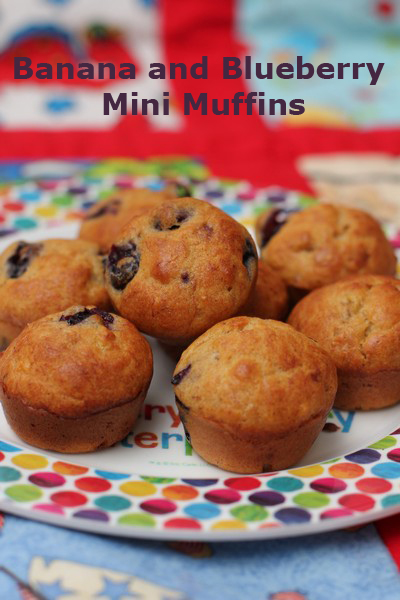 Banana and Blueberry Mini Muffins