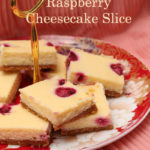 White Chocolate Raspberry Cheesecake Slice