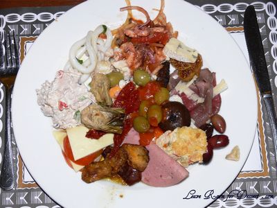 Italian Buffet - Nick's first plate of food