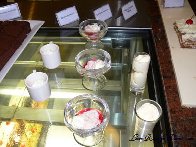 More Dessert - White Chocolate, Raspberry and Chocolate Mousse to choose from