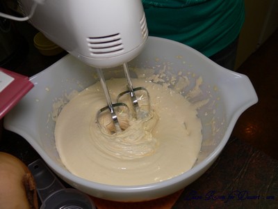 Egg yolks and sugar beaten until light and fluffy