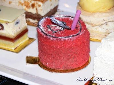 “Escape from a Colombia Rainforest” - flourless chocolate sponge, dark chocolate fizzy disc, cherry cola jelly, cherry cola slurp, chocolate sabayon mousse.