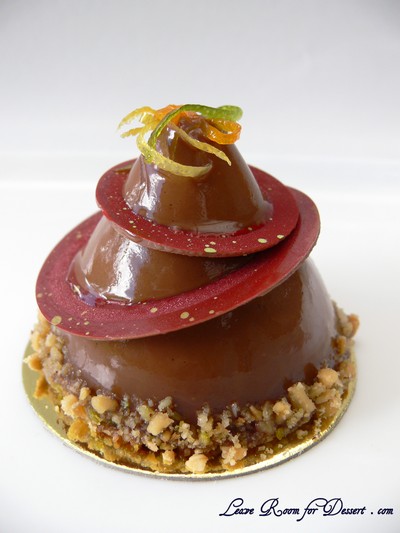 Citrus Chocolate Cone (Bavarian citrus cream, chocolate cremeaux, almond sponge cake)