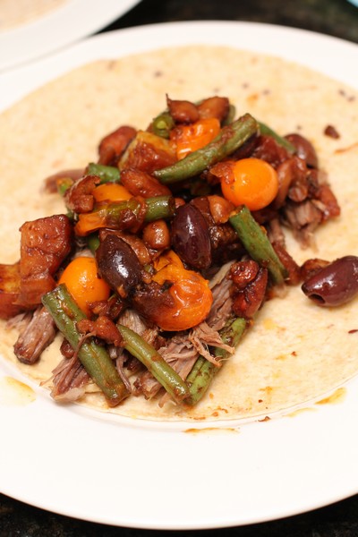 Five Hour Roasted Lamb with Beans and Olives