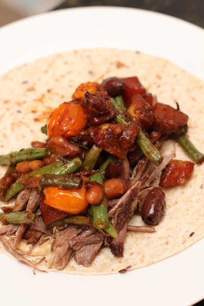 Five Hour Roasted Lamb with Beans and Olives
